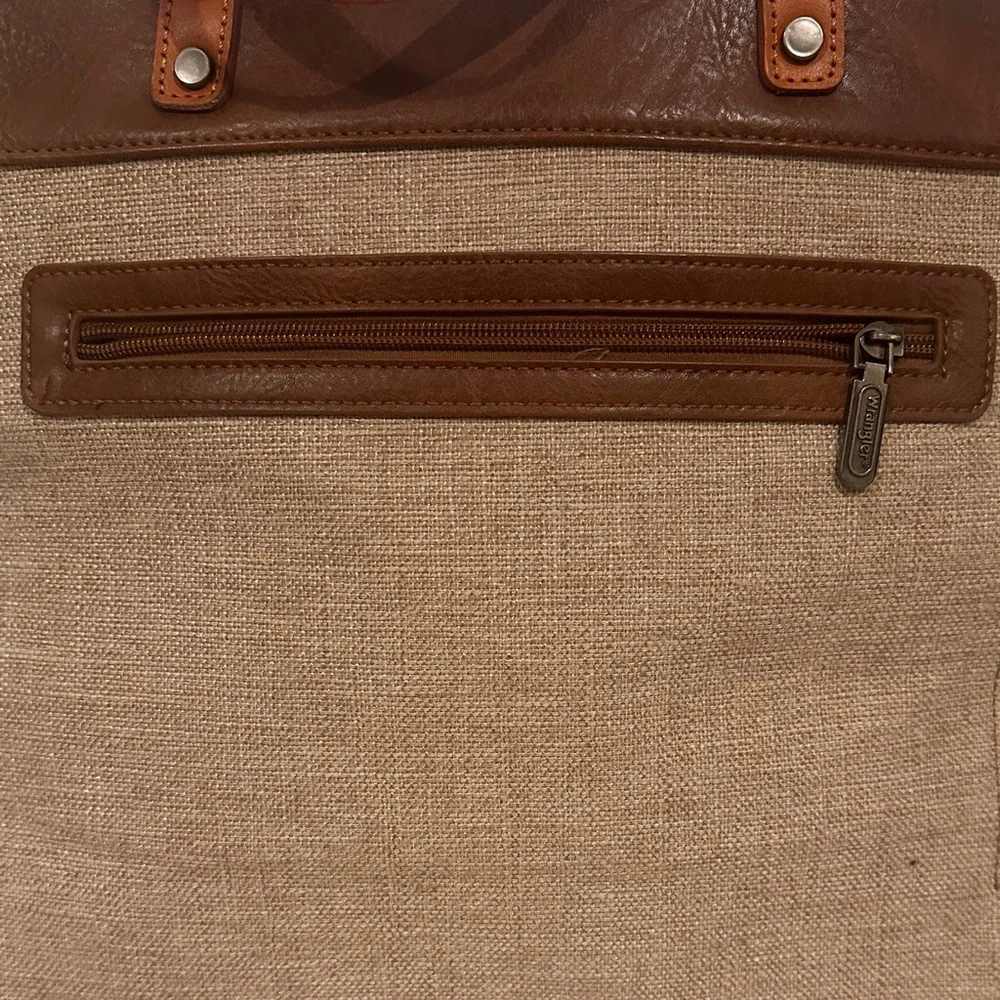 Wrangler Cowboy Print Tan and Brown Messenger Bag